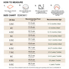 EBMINI COSMO toddler sneaker size guide and foot measurement chart