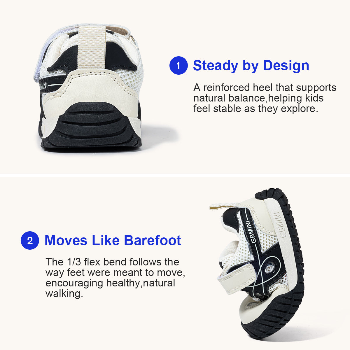 EBMINI CURVE non-slip sneakers for playground adventures