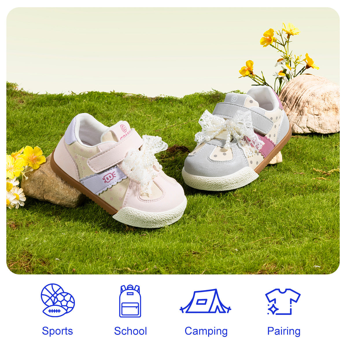 EBMINI DOTE pearl-lace sneakers for special occasions