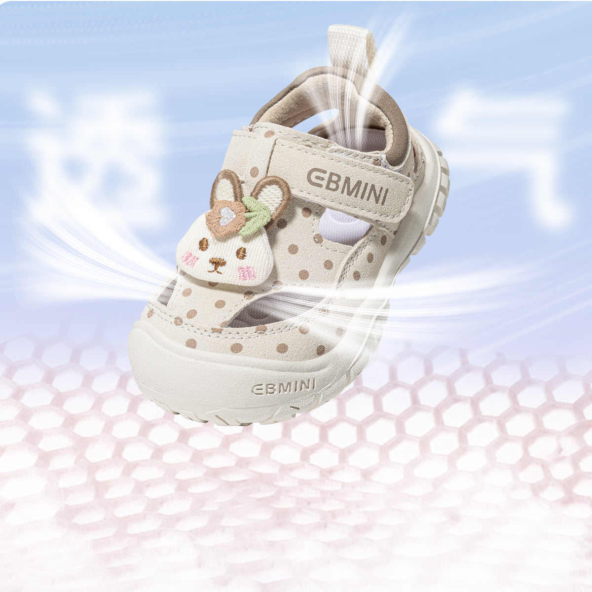 EBMINI DOTTY bunny sandals for parties and warm-weather outings