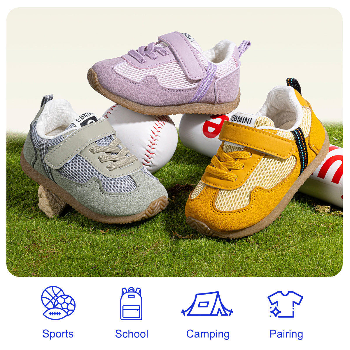 EBMINI DUSK lightweight retro sneakers for everyday play