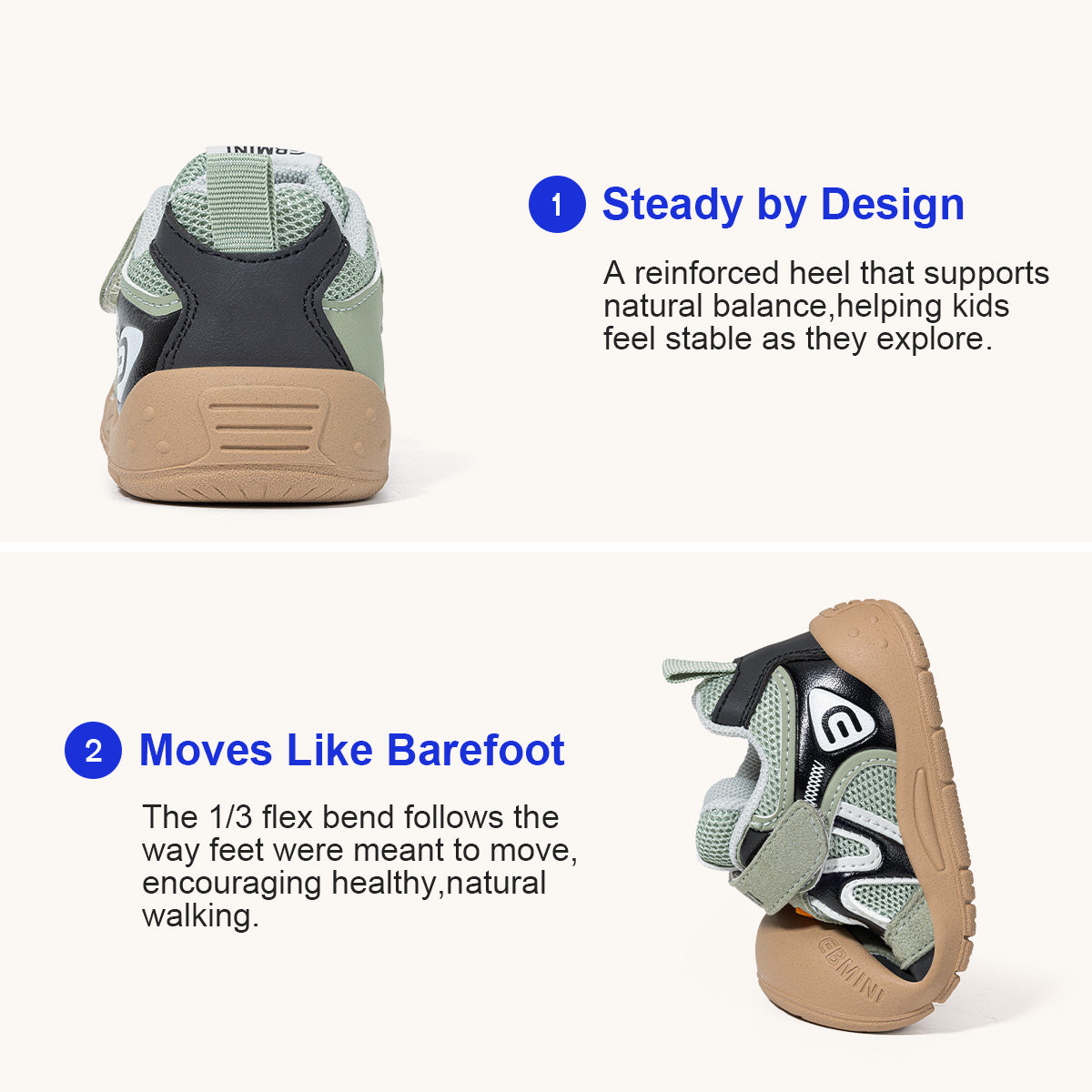 EBMINI FLUX non-slip toddler sneakers for playground adventures