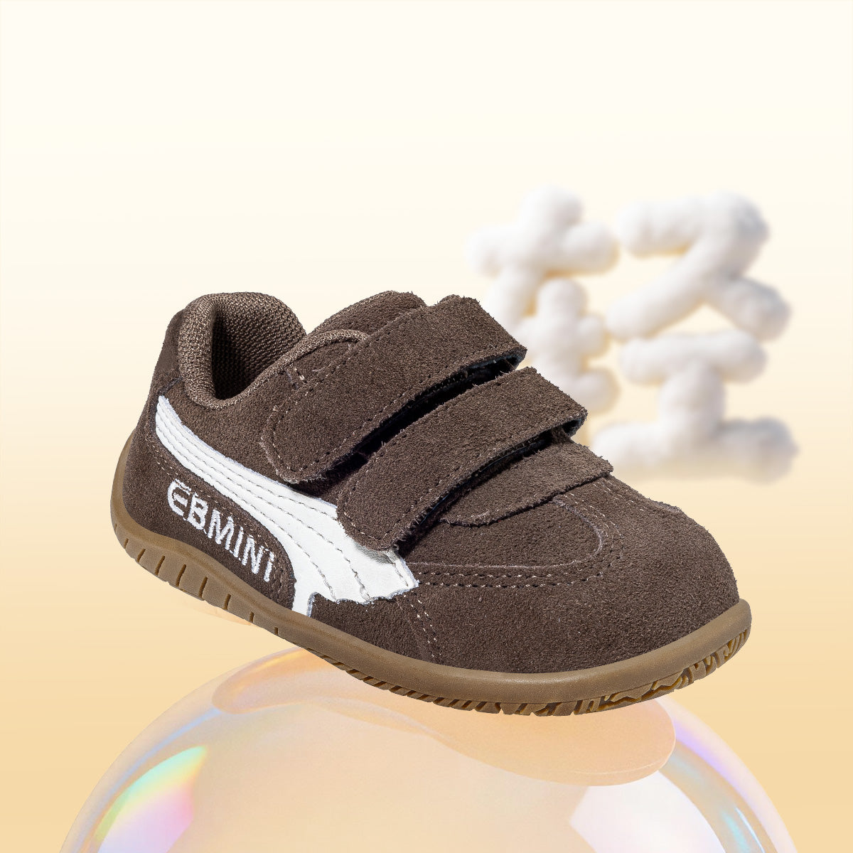 EBMINI HERITAGE suede-look toddler sneakers — flexibility detail