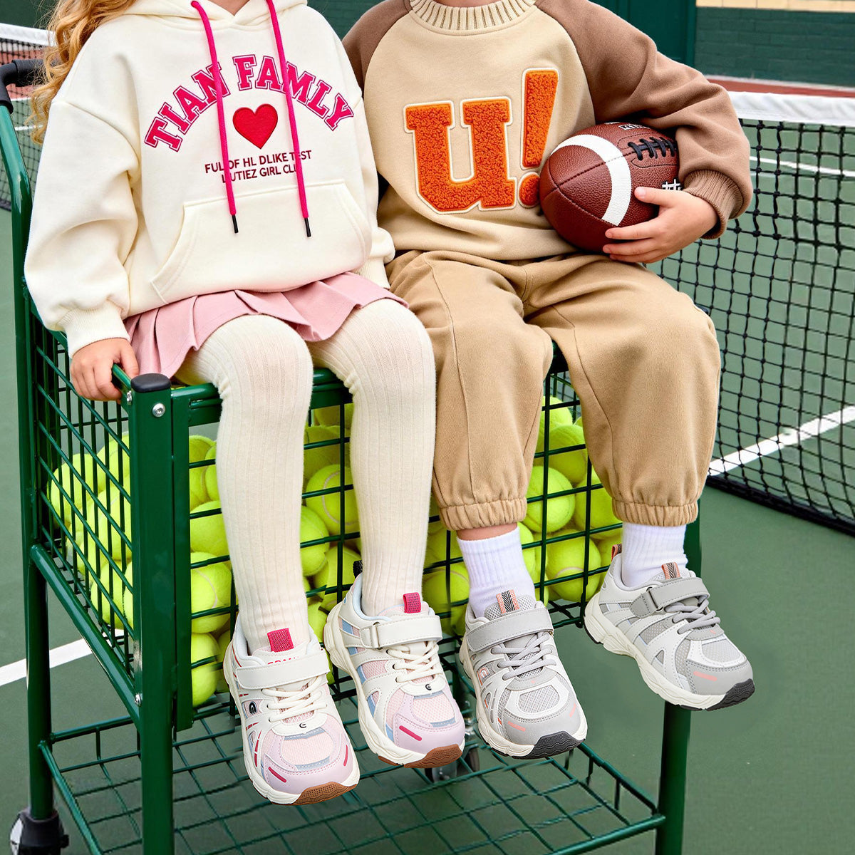 EBMINI HIGHLAND chunky mesh kids sneakers — upper detail