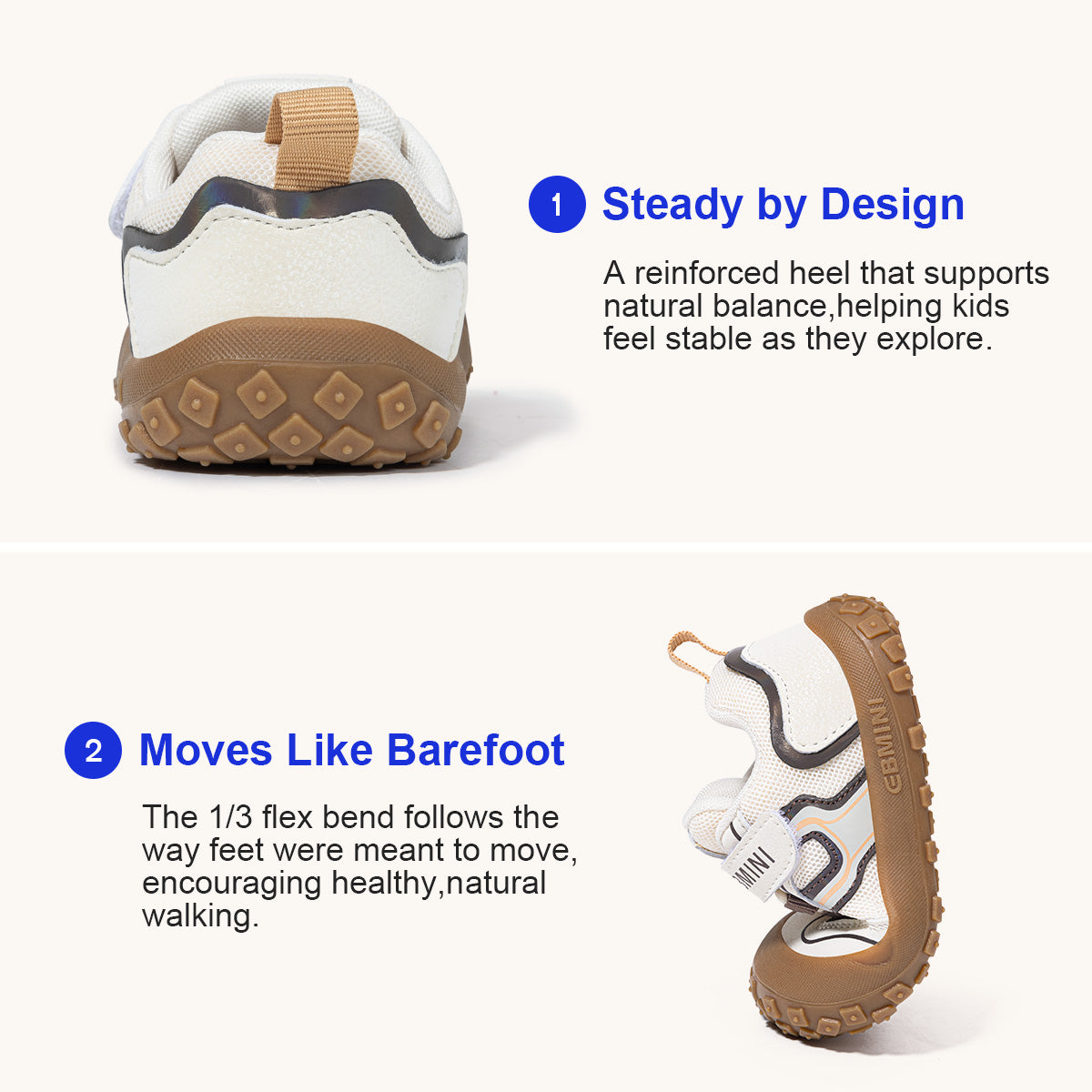 EBMINI HIKE toddler sneakers with a caramel-colored sole