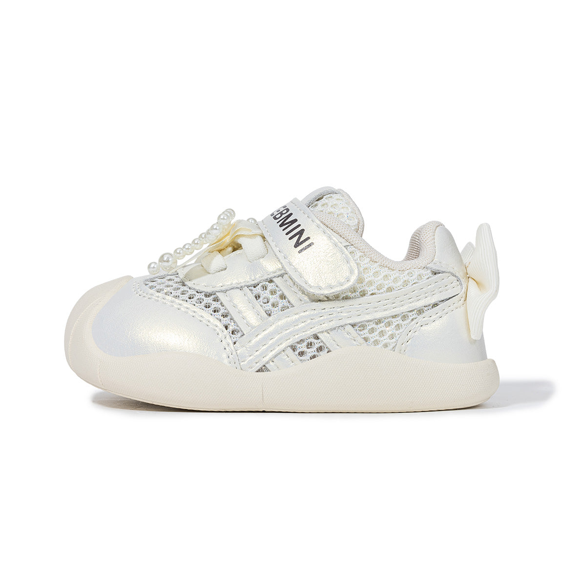 EBMINI IVORY pink and white barefoot sneakers for growing feet