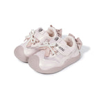 EBMINI IVORY barefoot toddler sneakers with a satin bow design