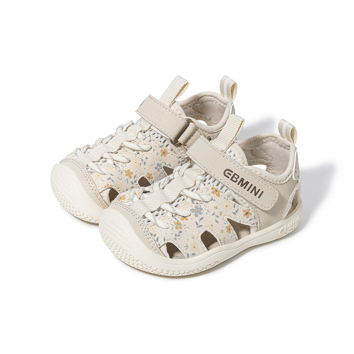 EBMINI IVY barefoot toddler sandals with a ditsy floral design