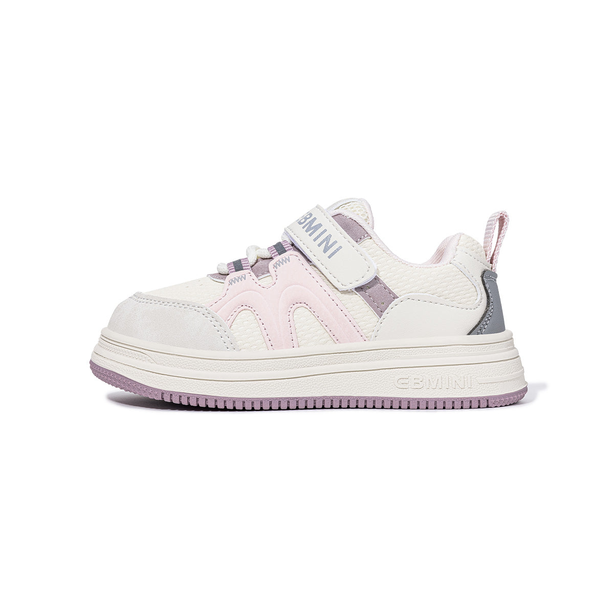 Side profile of EBMINI KICKFLIP lightweight toddler skate sneakers