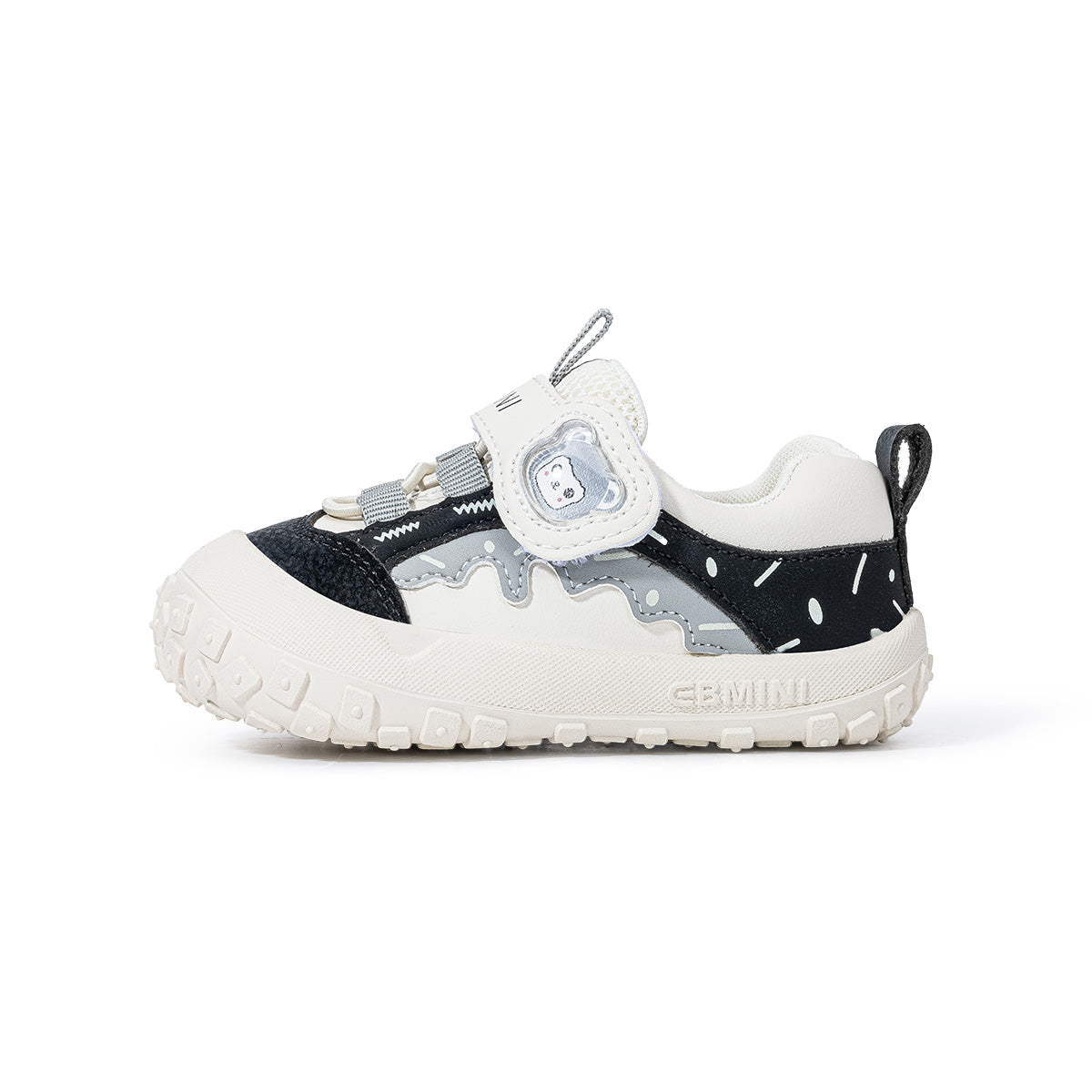 EBMINI KODIAK bear appliqué toddler sneakers — front angle