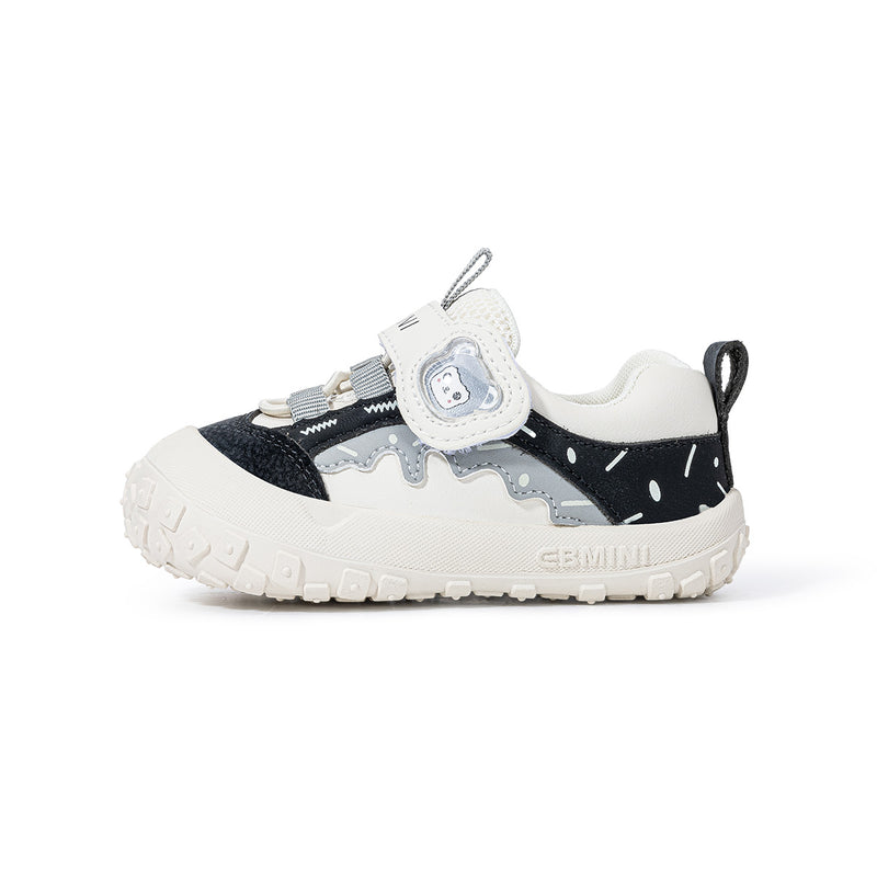 EBMINI KODIAK bear appliqué toddler sneakers — front angle
