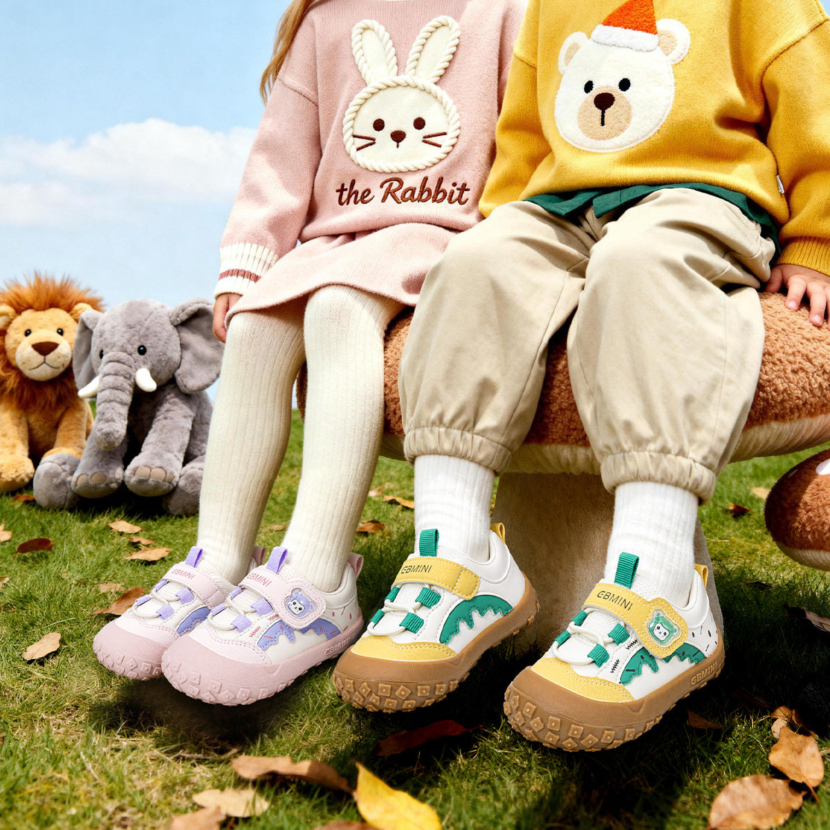 EBMINI KODIAK bear appliqué toddler sneakers — upper detail