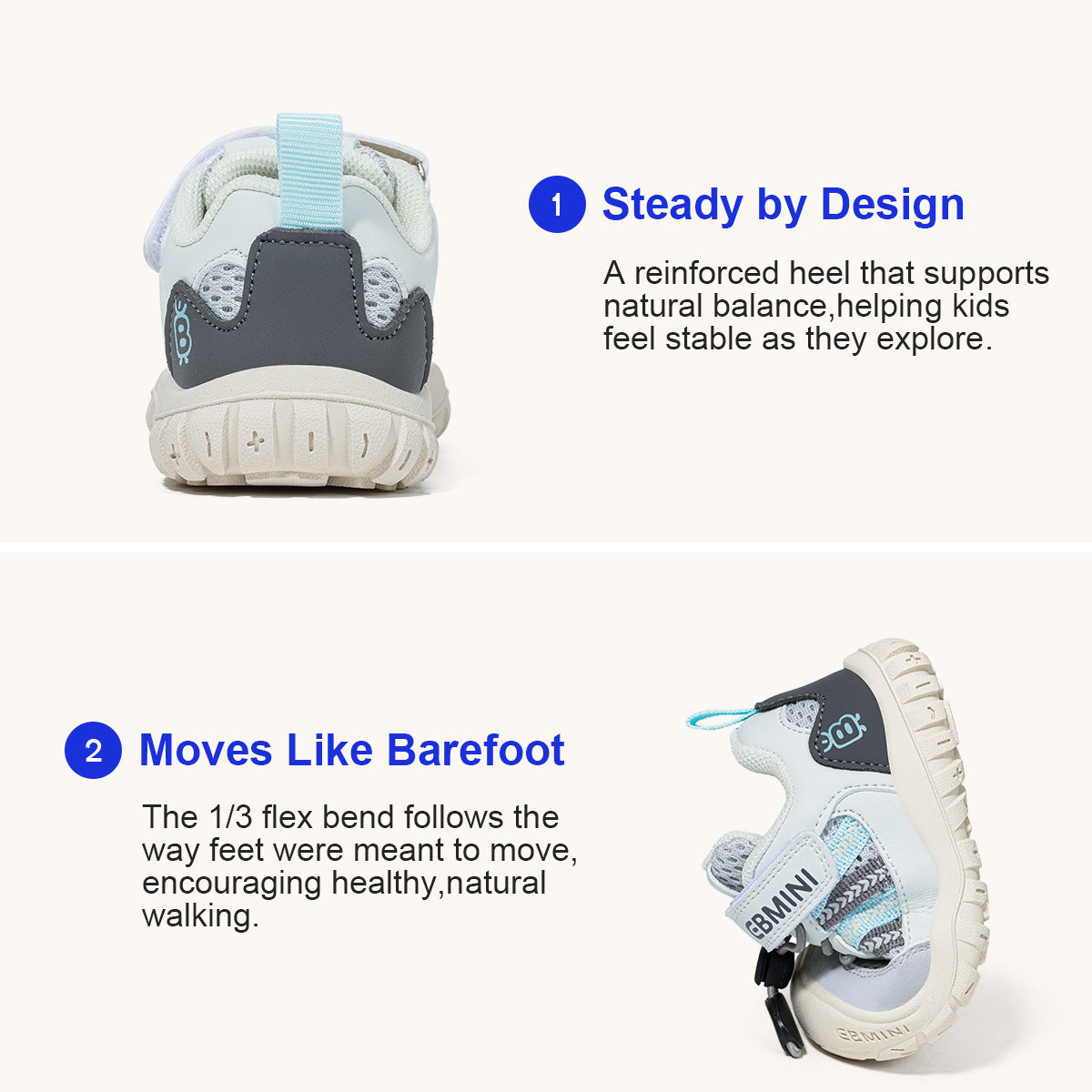 EBMINI KOTA non-slip toddler sneakers for outdoor adventures