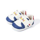 EBMINI LETTERLOOP soft sole baby prewalker shoes in blue and cream