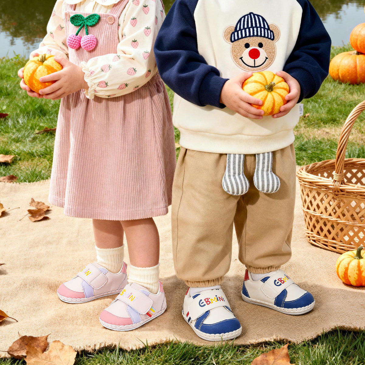 EBMINI LETTERLOOP hand stitched baby prewalker shoe side view