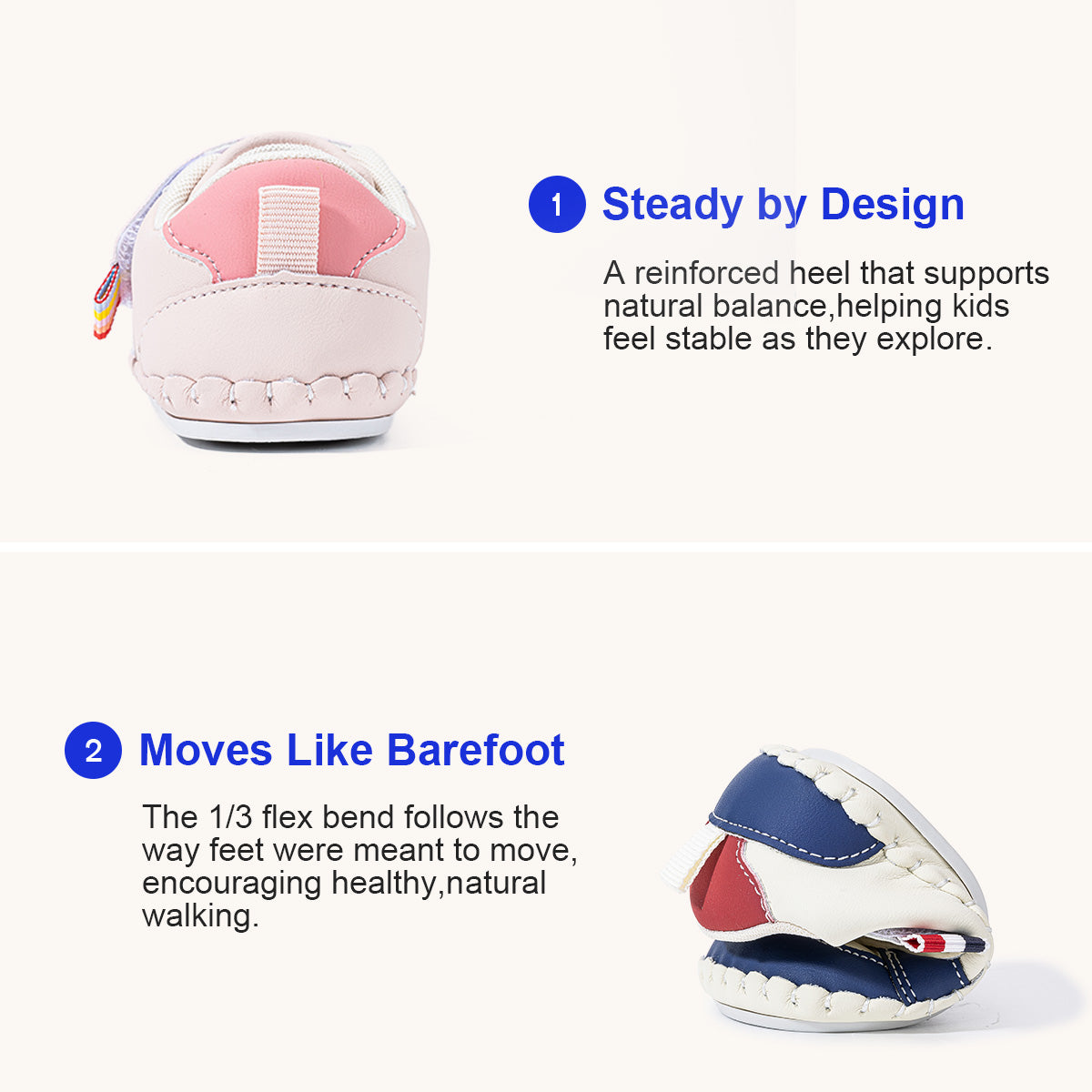 EBMINI LETTERLOOP soft padded lining and heel pull tab