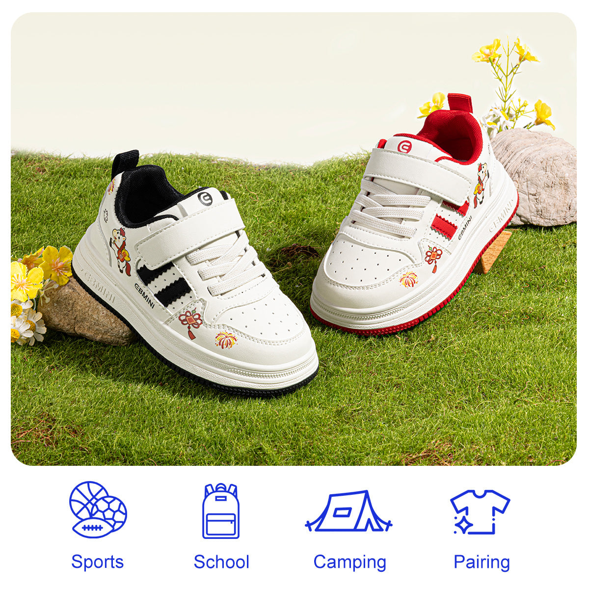 EBMINI LUCKY cartoon sneakers with colorful graphic details