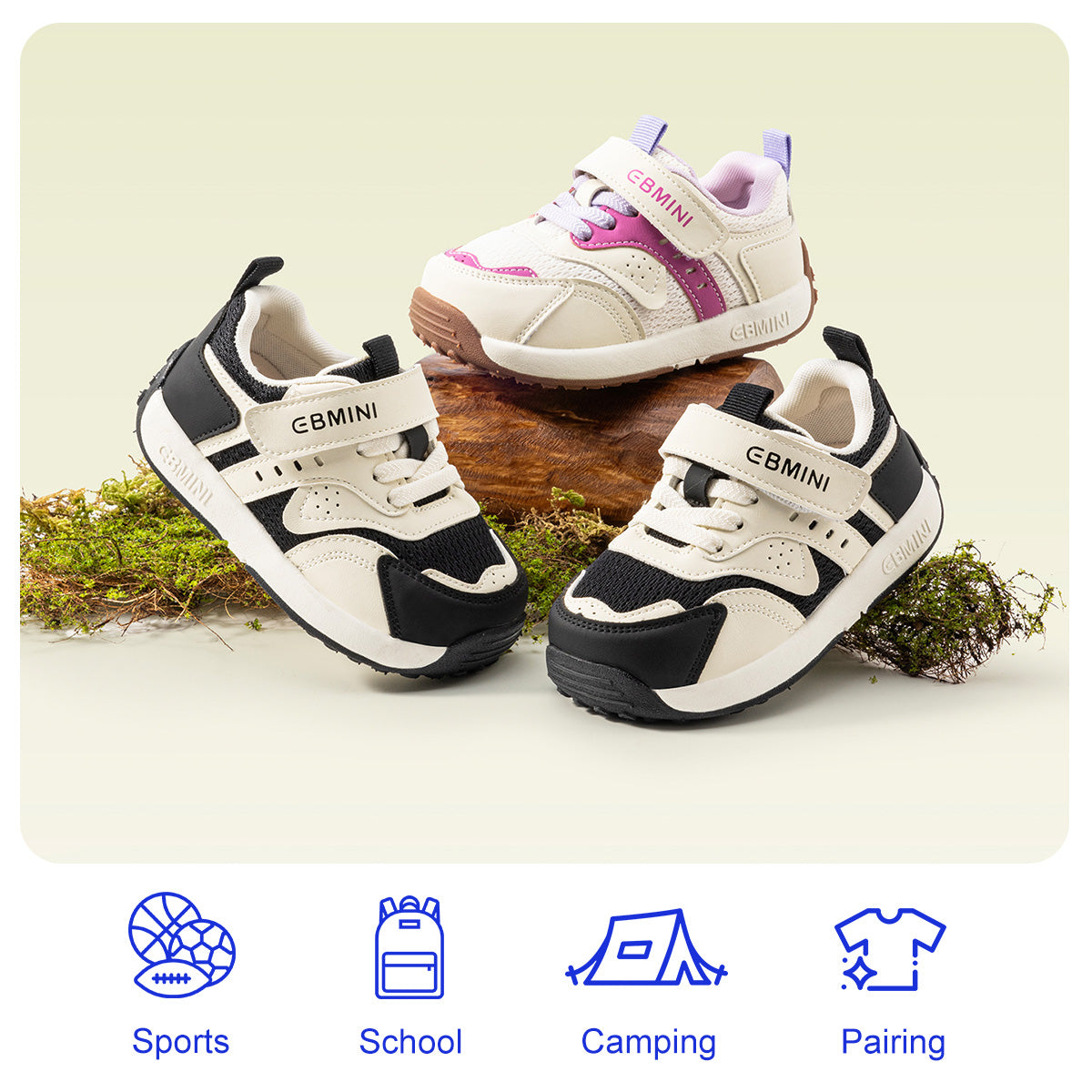EBMINI LUSH lightweight EVA-sole sneakers for everyday play