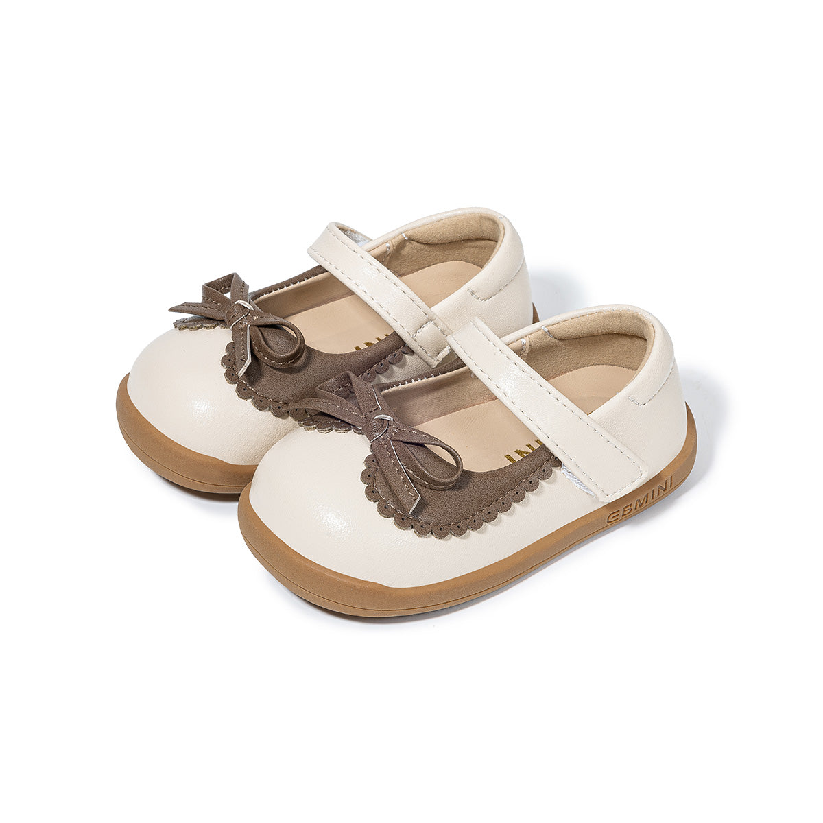 EBMINI LYLA barefoot toddler sneakers with a pink Mary Jane design