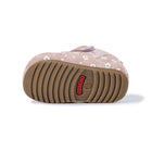 Bottom view of EBMINI MEADOW textured gum-rubber outsole