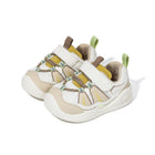 EBMINI NEON barefoot toddler sneakers with a bright green colorblock design
