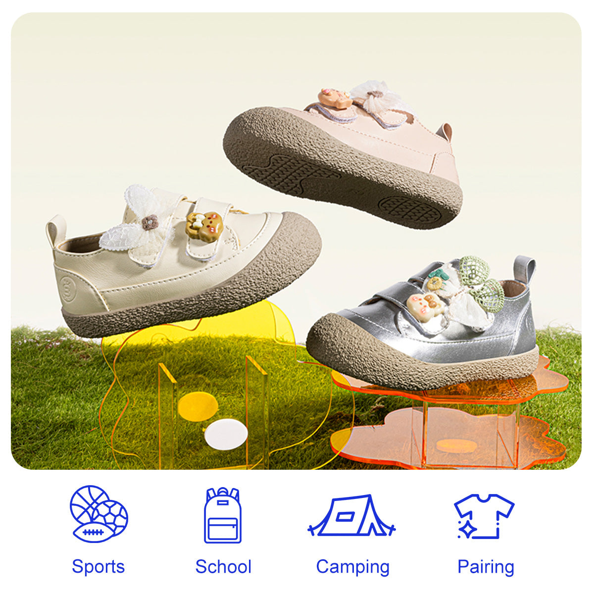 EBMINI NOVA lightweight metallic sneakers for everyday play