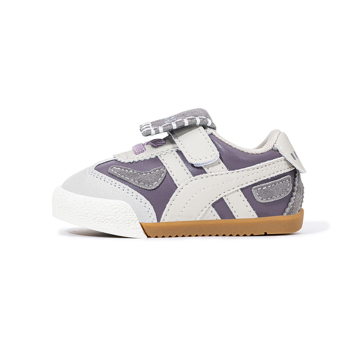EBMINI PATCHWORK retro double-strap toddler sneakers — front angle