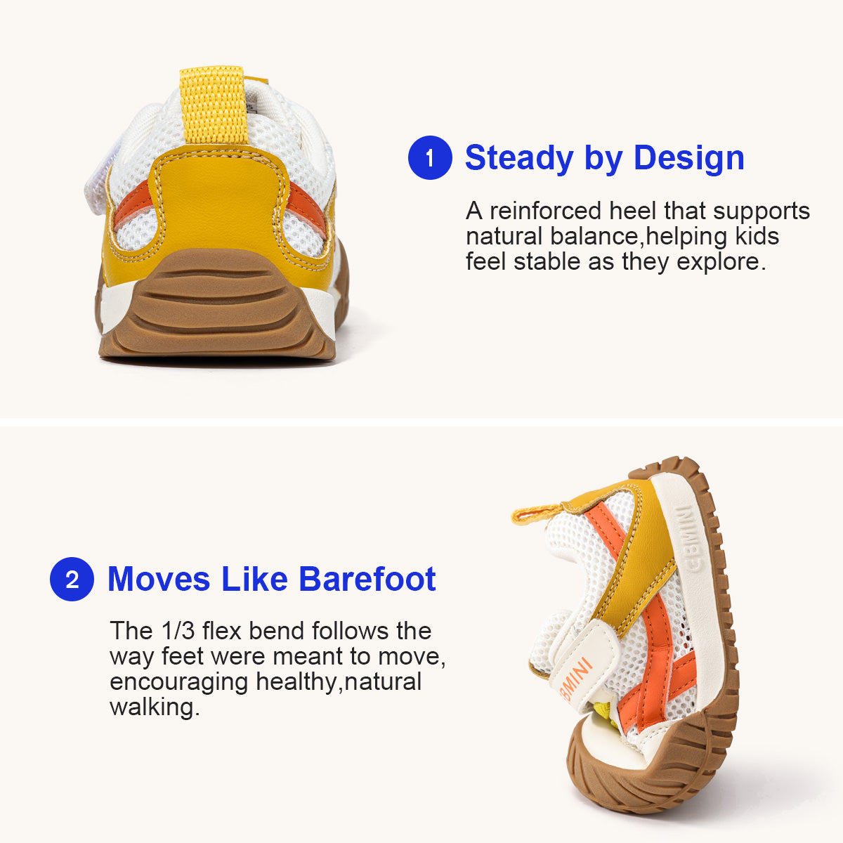EBMINI PAVE easy-on toddler sneakers with a secure strap closure