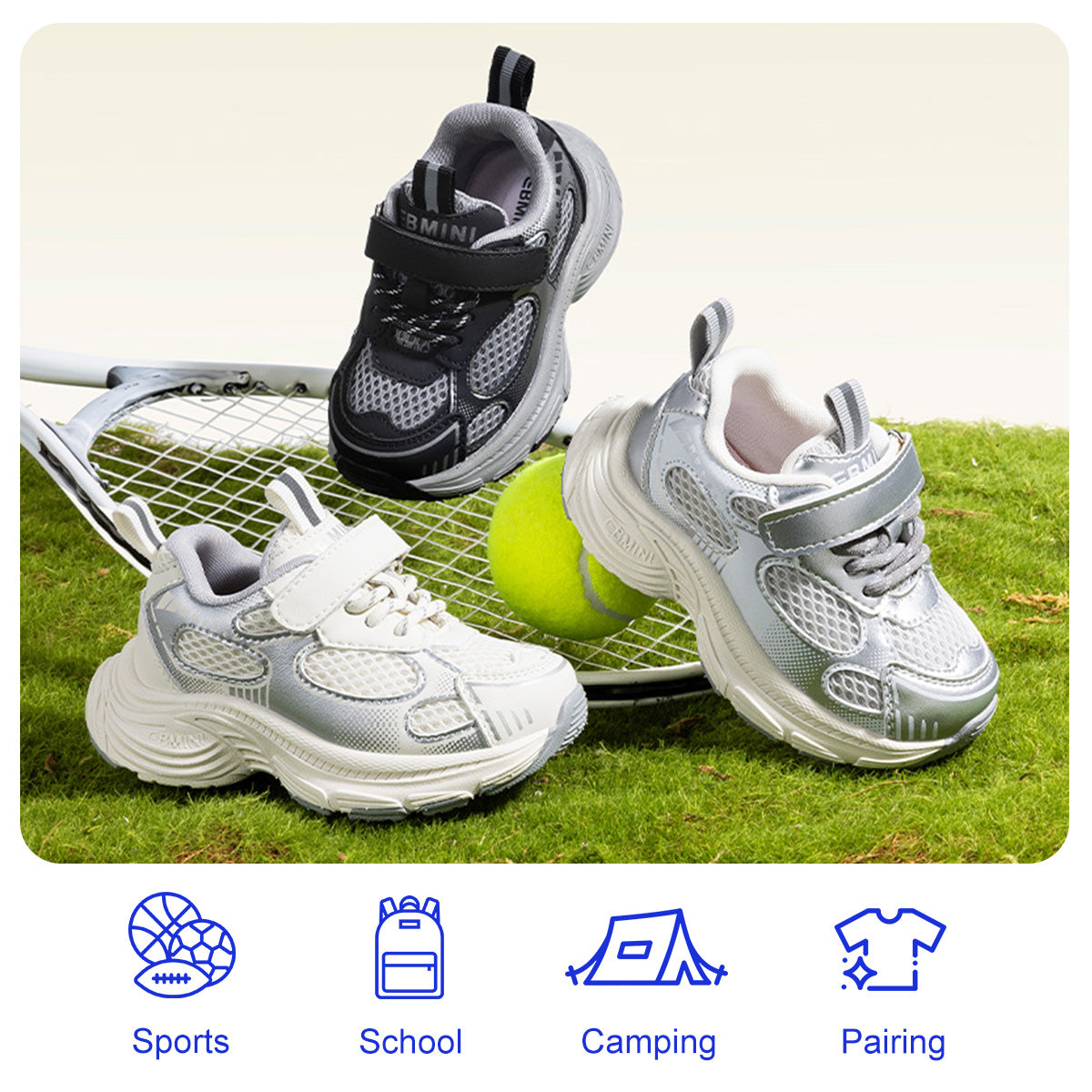 EBMINI PLUSH lightweight EVA-sole sneakers for everyday play