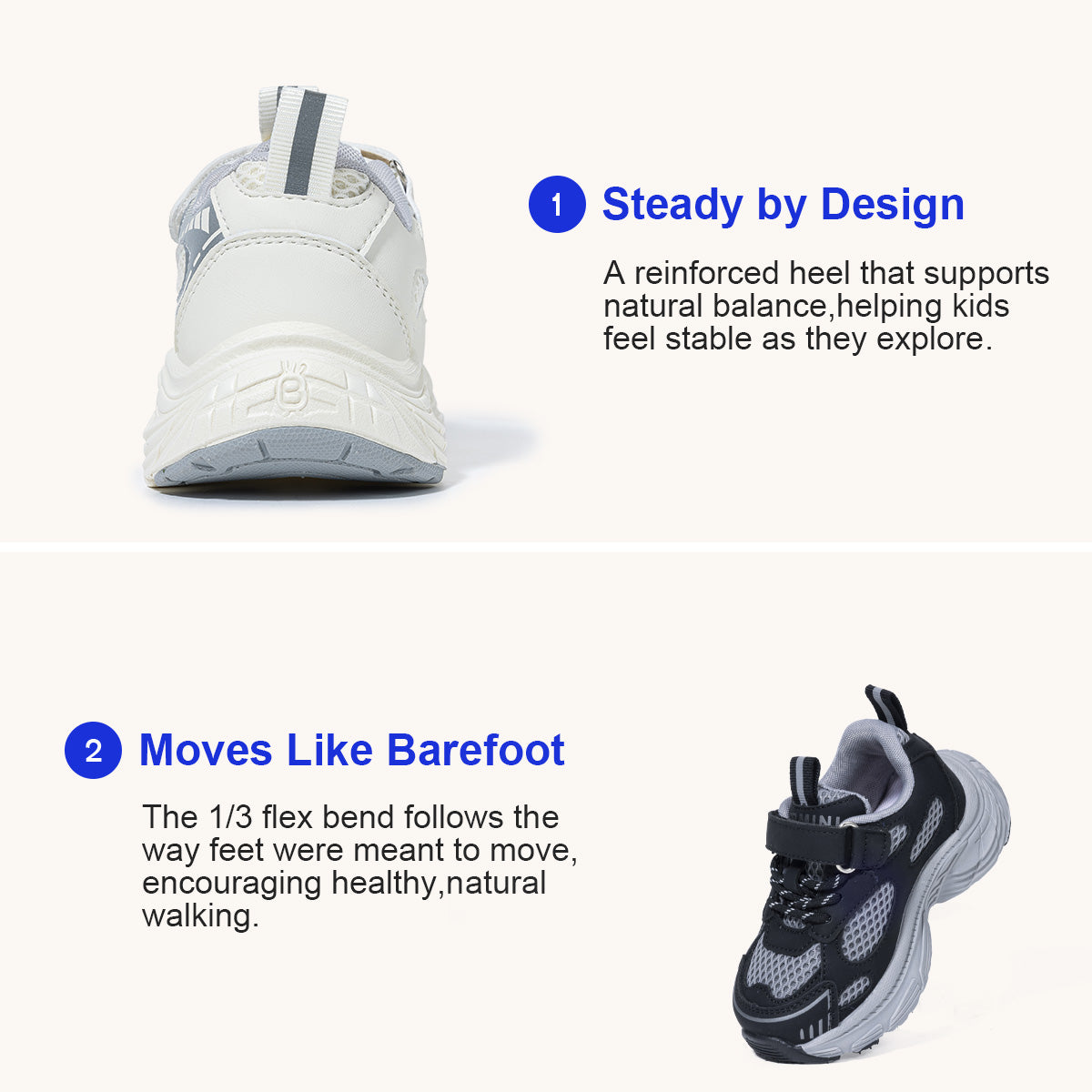 EBMINI PLUSH non-slip toddler sneakers for playground adventures