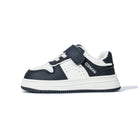 Side view of black EBMINI RACER court-style kids sneaker