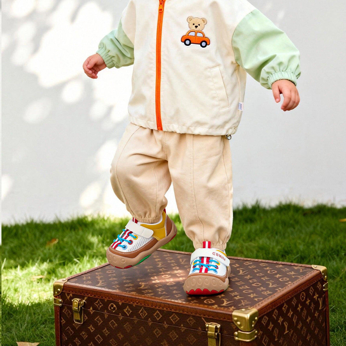 EBMINI RANGE easy-on toddler sneakers with a secure strap closure