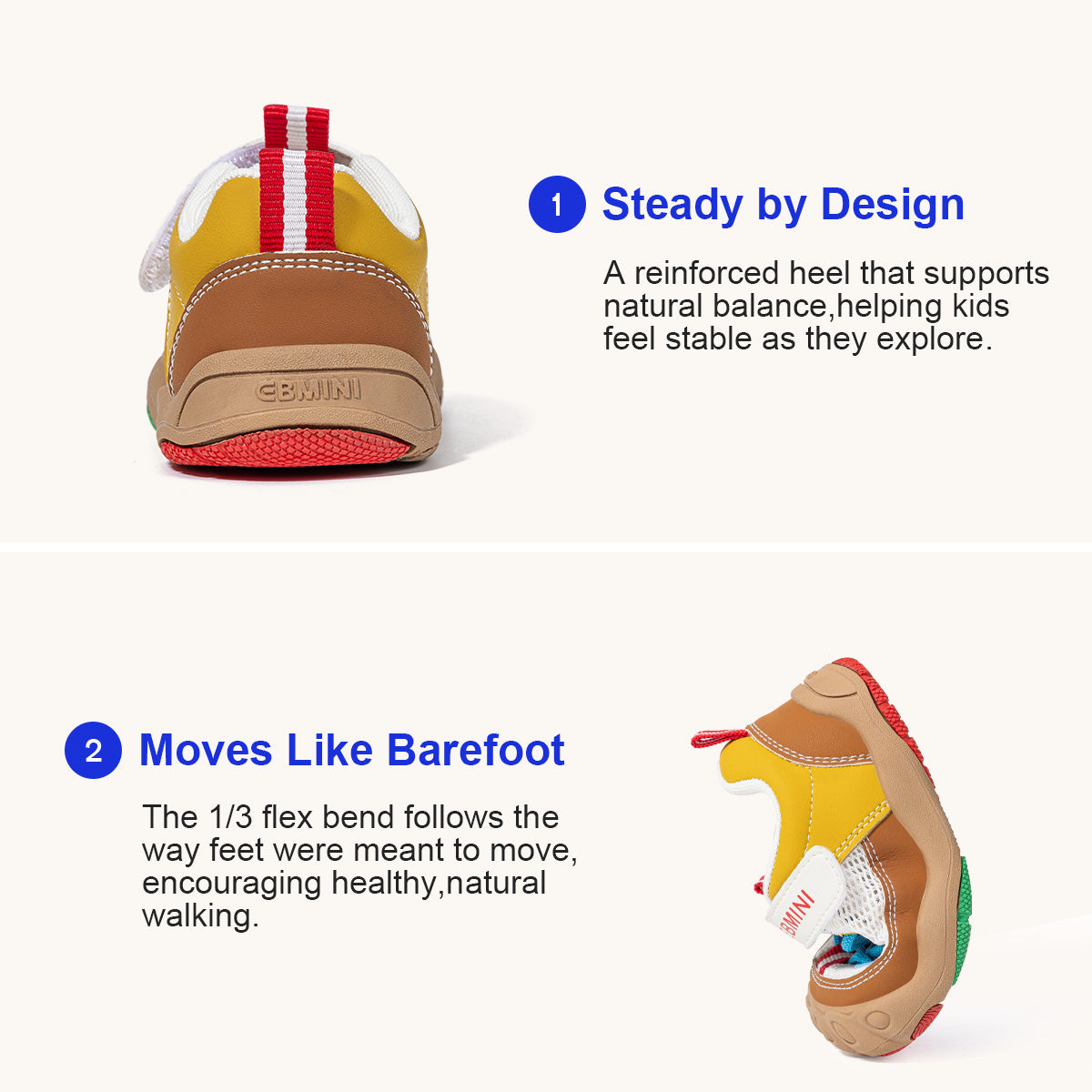 EBMINI RANGE non-slip toddler sneakers for playground adventures