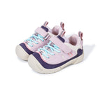 Pair of purple EBMINI RIDGE wide-toe barefoot hiking sneakers
