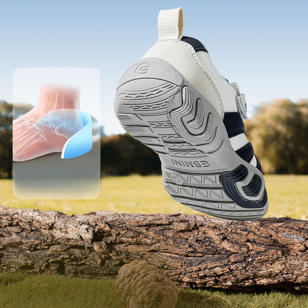 EBMINI RIPPLE toddler sneakers with a soft padded ankle collar