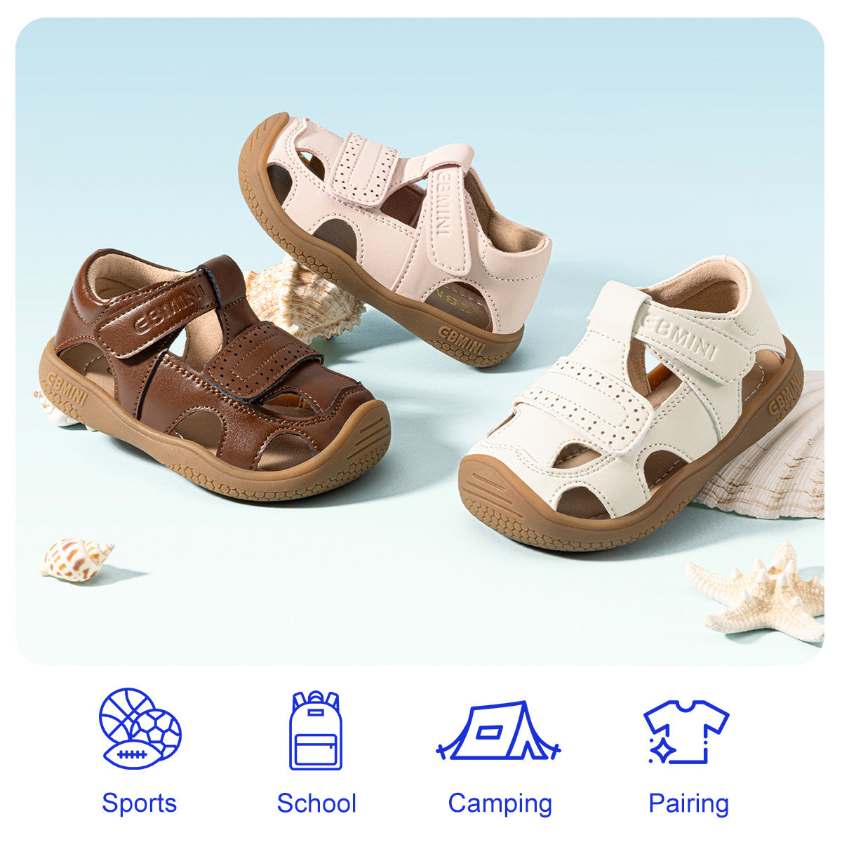 EBMINI ROMAN lightweight toddler sandals for early walkers
