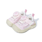 Pair of pink EBMINI SHIELD breathable wide-toe toddler sneakers