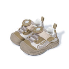 Pair of brown EBMINI SHIELD outdoor toddler sneakers