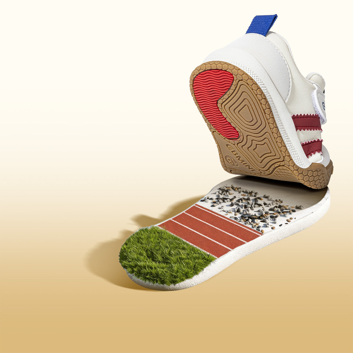 EBMINI SIDELINE wide toe retro toddler sneakers heel support detail