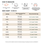 EBMINI SKYPOP toddler sneaker size guide and foot measurement chart