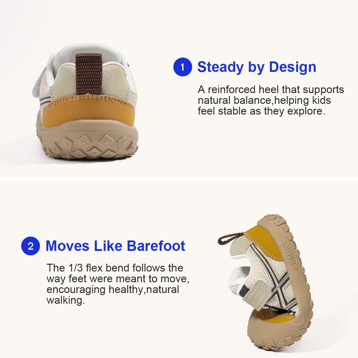 EBMINI SLICK non-slip toddler sneakers with a lug outsole