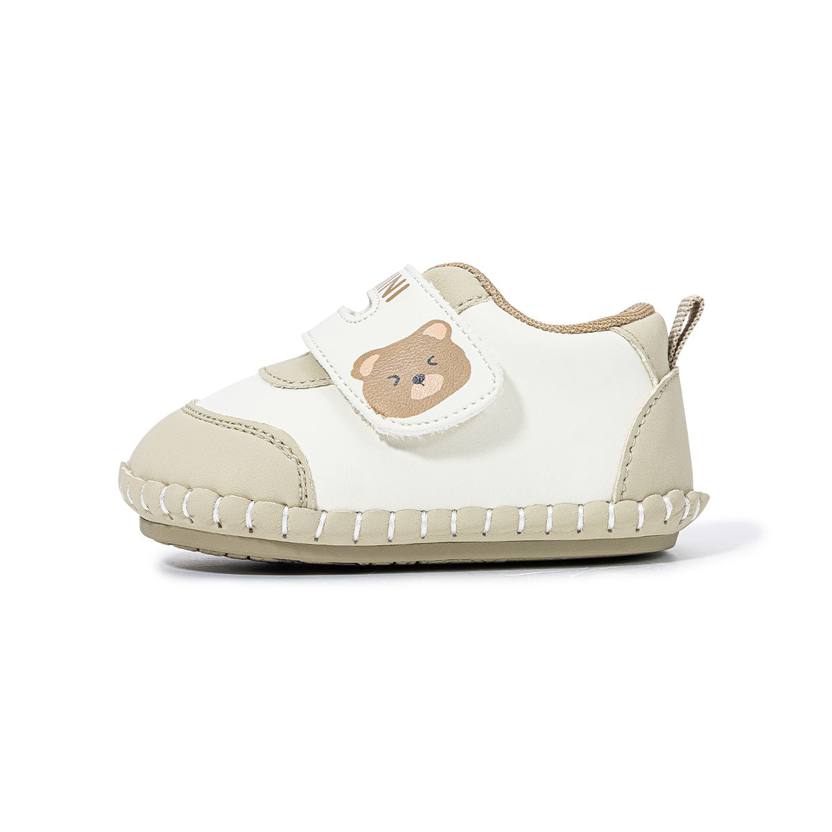 EBMINI SNOOZE bear baby crib shoes — front angle