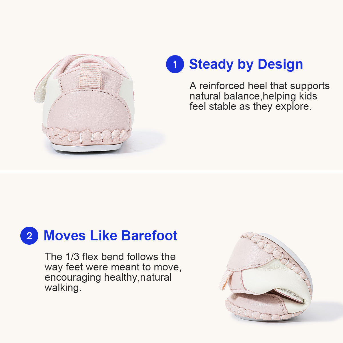 EBMINI SNOOZE bear baby crib shoes — heel detail