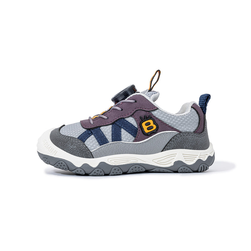 Side view of green EBMINI SPIN wide-toe outdoor sneaker
