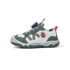 Side view of gray EBMINI SPIN wide-toe hiking sneaker
