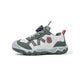 Side view of gray EBMINI SPIN wide-toe hiking sneaker