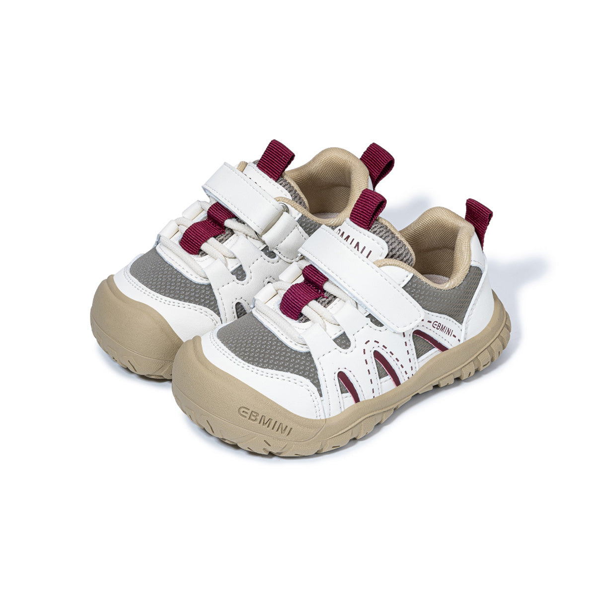 Pair of silver EBMINI SUMMIT barefoot toddler hiking sneakers