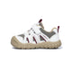 Side view of silver EBMINI SUMMIT wide-toe outdoor sneaker