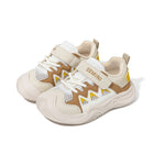 EBMINI SWELL barefoot toddler sneakers with a brown and white sport design