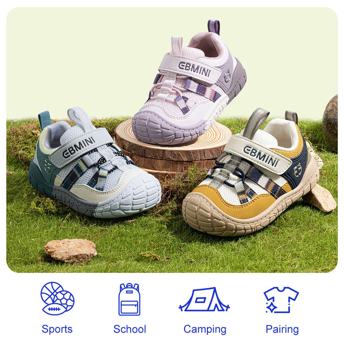 EBMINI TEAL lightweight trail sneakers for everyday play